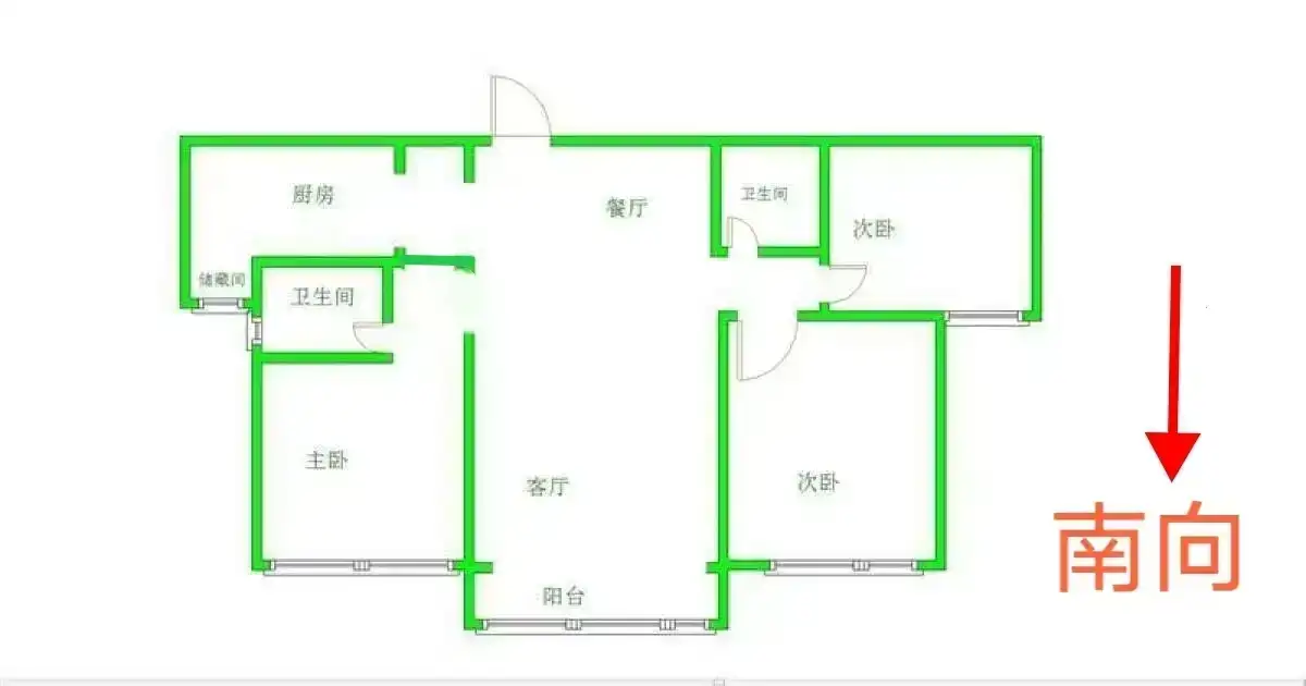 美的城  3室2厅2卫   2200.00元/月室内图1