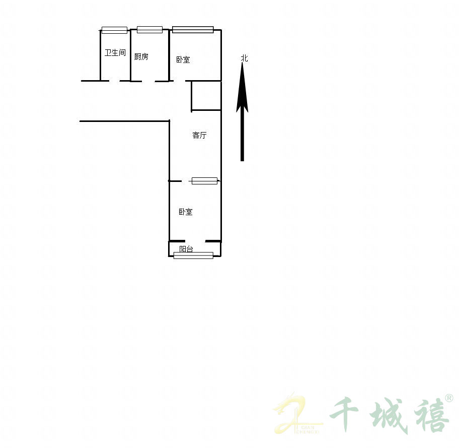 渚河路100号院  2室1厅1卫   50.00万户型图