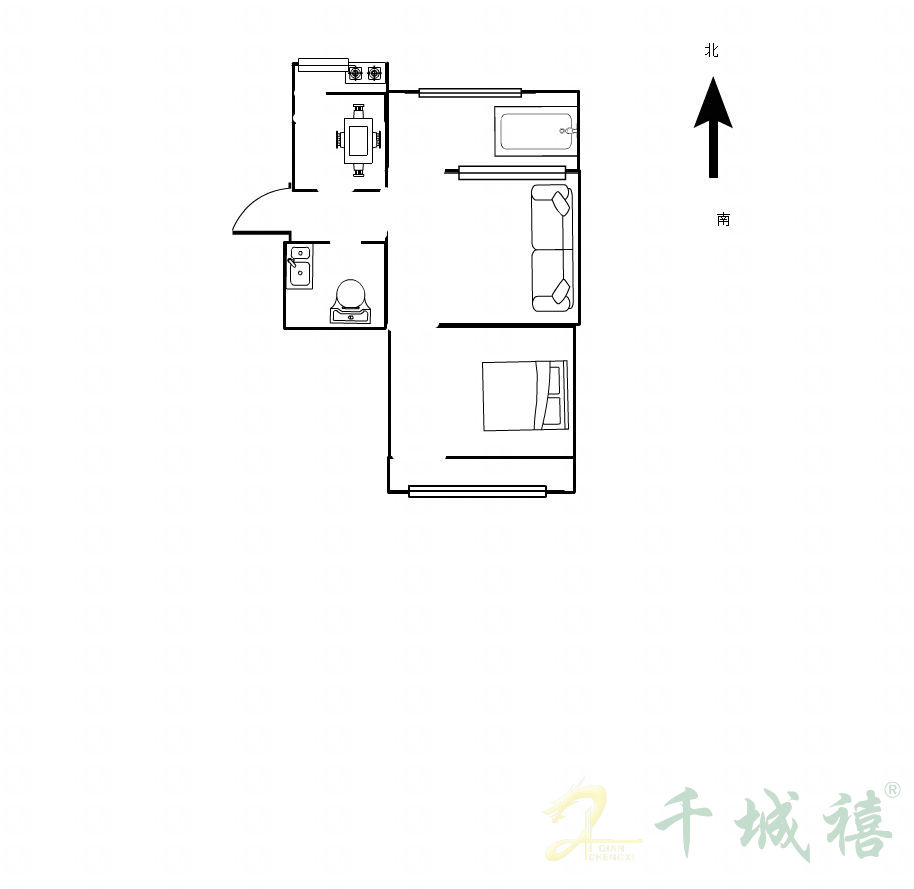 劳动路3号院  2室2厅1卫   52.00万户型图