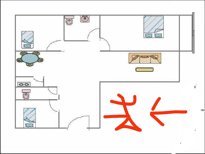 赵都新城揽和园  3室2厅2卫   1500.00元/月室内图