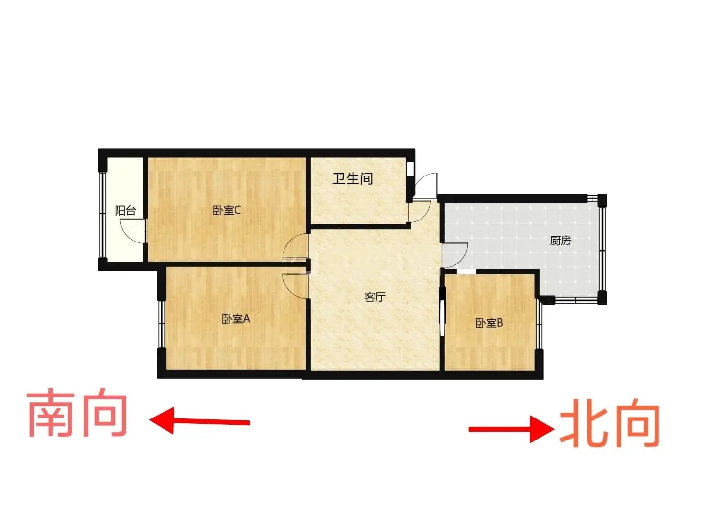 绿德源小区  3室2厅1卫   1300.00元/月户型图