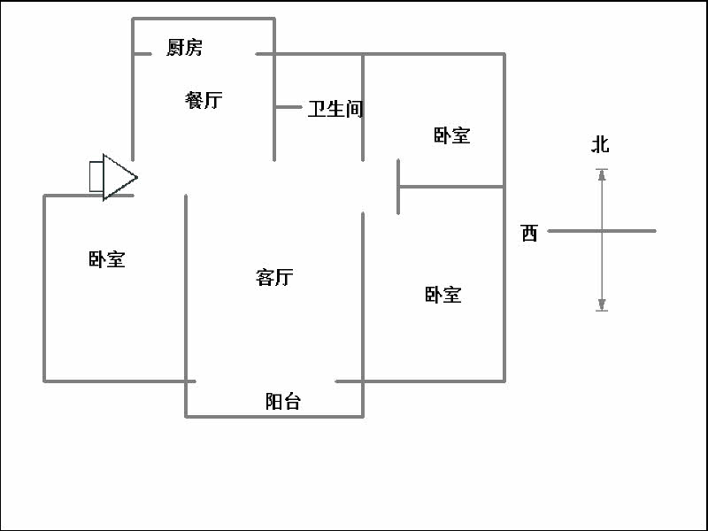 瑞鹏小区  3室2厅1卫   140.00万户型图