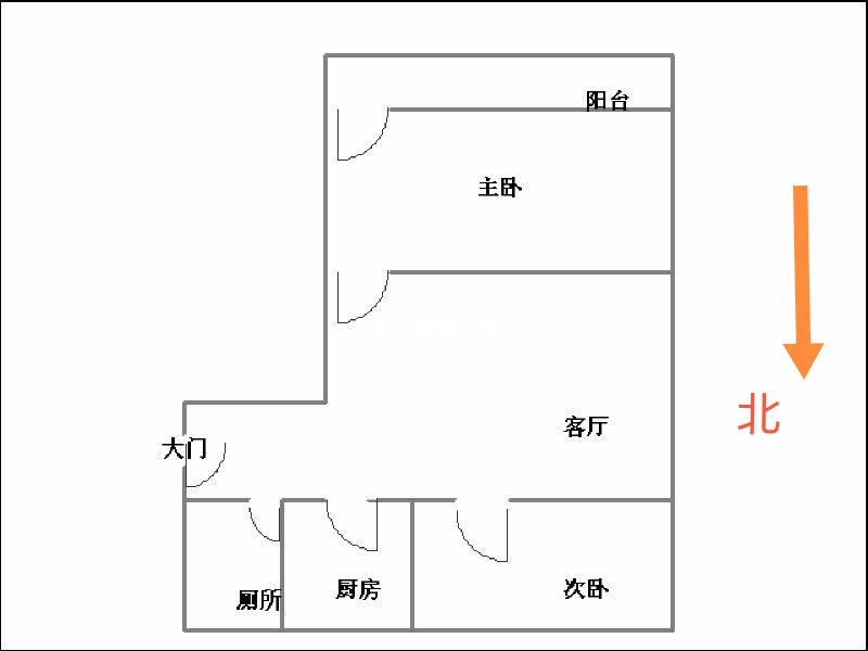 学院北路107号院  2室1厅1卫   850.00元/月室内图