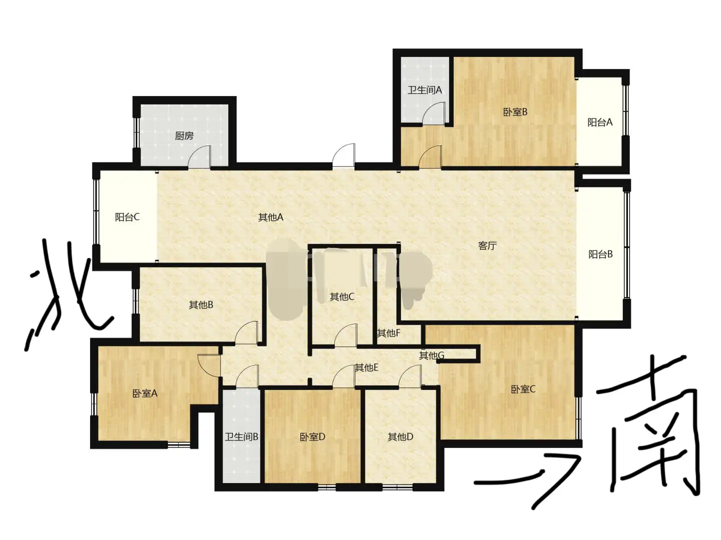 美的城  5室2厅3卫   350.00万