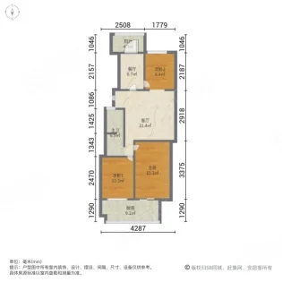 和平东路468号院（新华书店家属楼）  3室2厅1卫   77.00万户型图