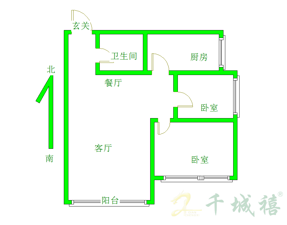 胜利花园  2室2厅1卫   100.00万