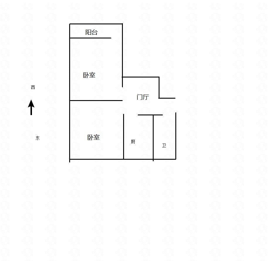 罗城头3号院  2室1厅1卫   29.00万户型图