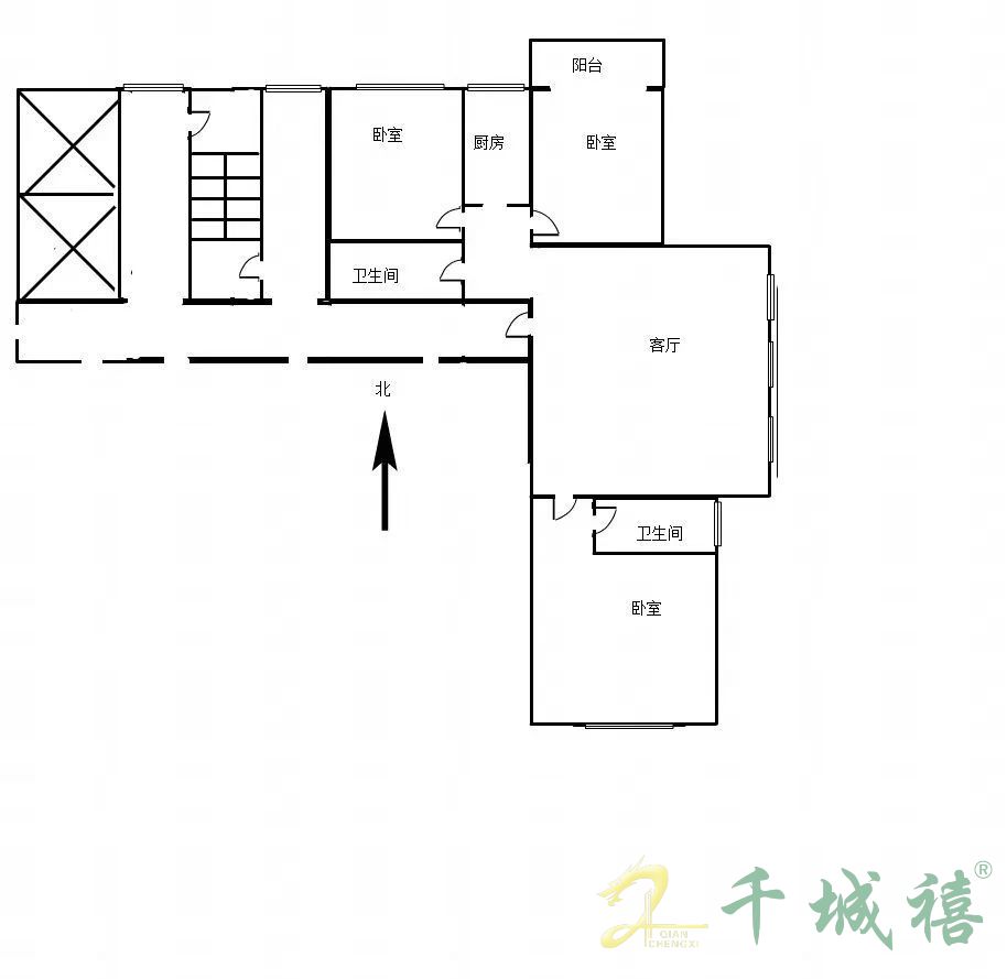 东信华茂府  3室2厅2卫   110.00万室内图