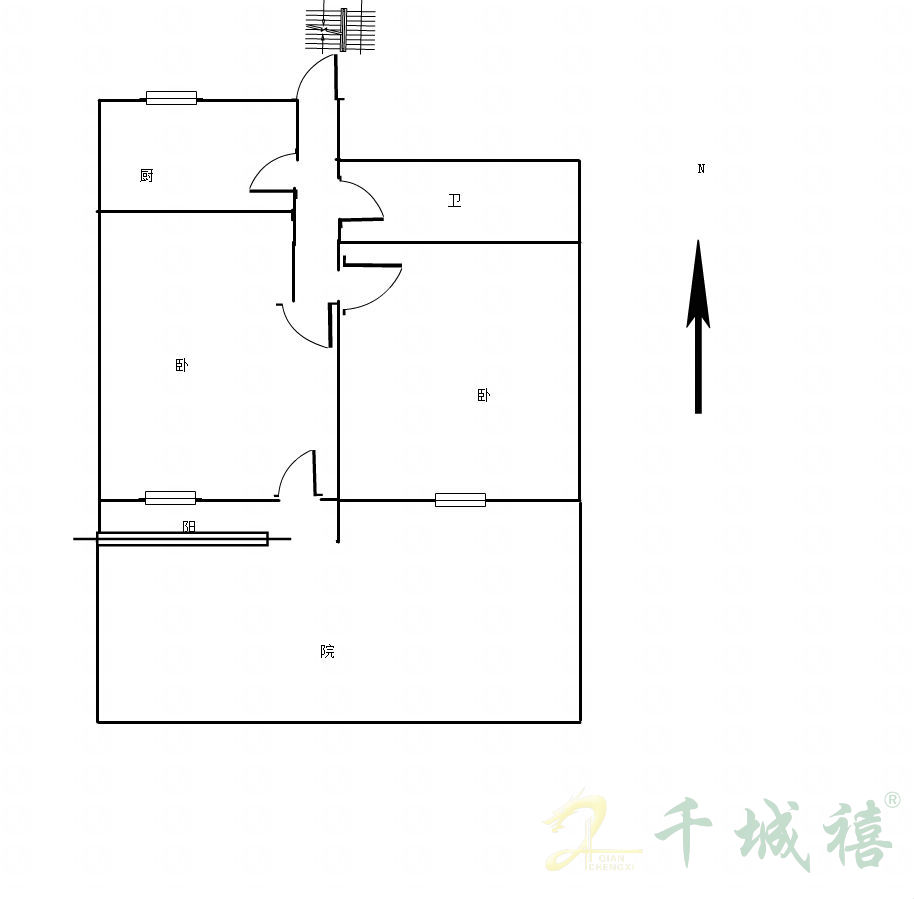 制氧机19号院  2室1厅1卫   26.00万户型图