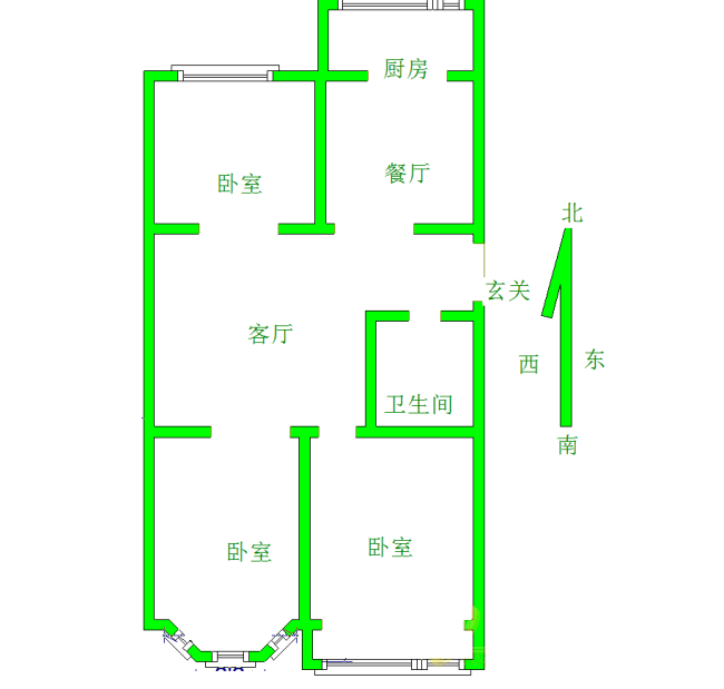 信德园  3室2厅1卫   110.00万室内图1