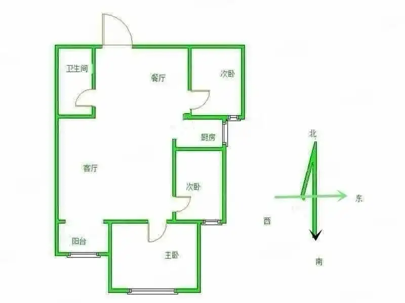 汉成华都东区  3室2厅1卫   90.00万室内图