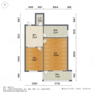 展览路25号院(公交公司家属院）  2室1厅1卫   72.00万室内图1