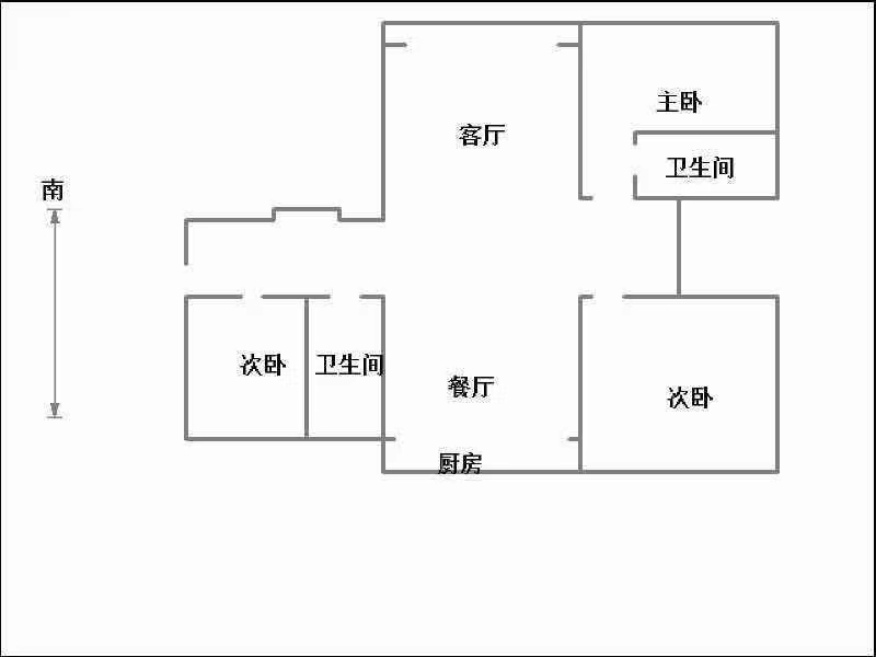 美的城  3室2厅2卫   168.00万户型图