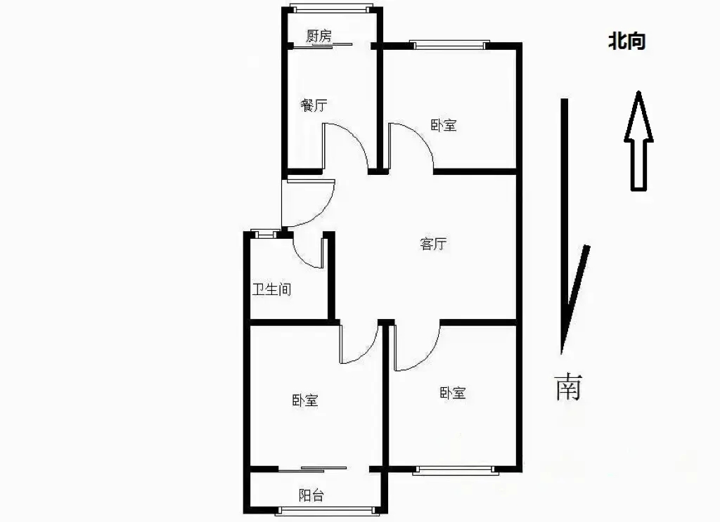 嘉苑小区  3室2厅1卫   100.00万户型图