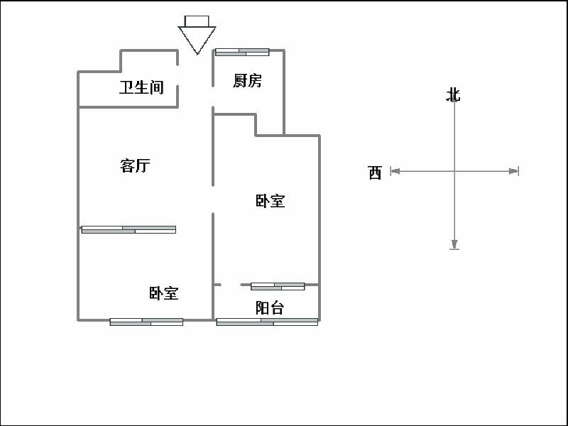 国土局1号院（土地局住宅楼）  2室2厅1卫   62.00万