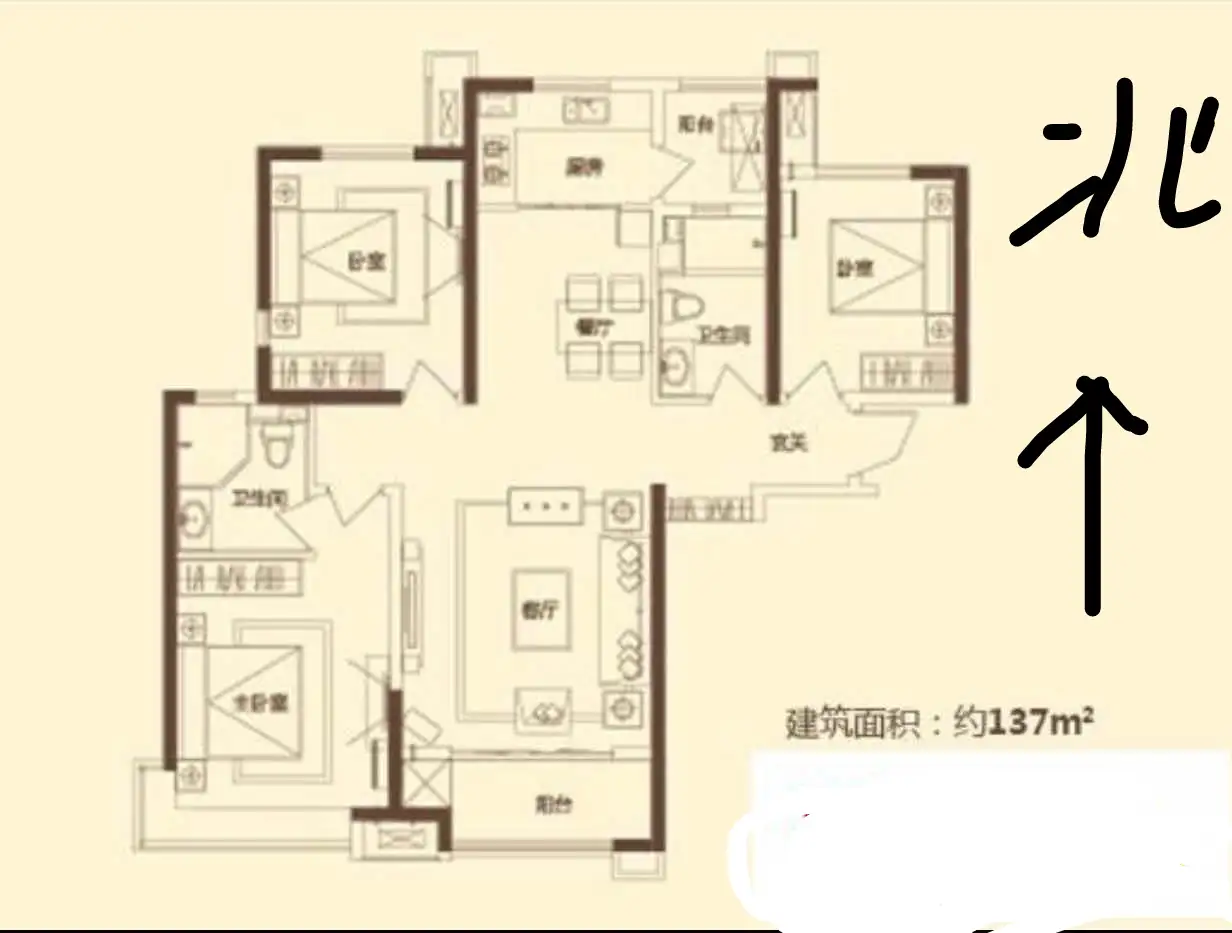 美的城  3室2厅2卫   170.00万