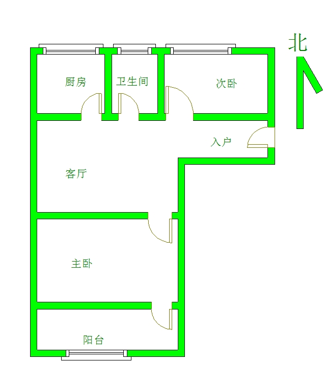 农林路5号院（康丰小区2号院）  2室1厅1卫   38.00万室内图