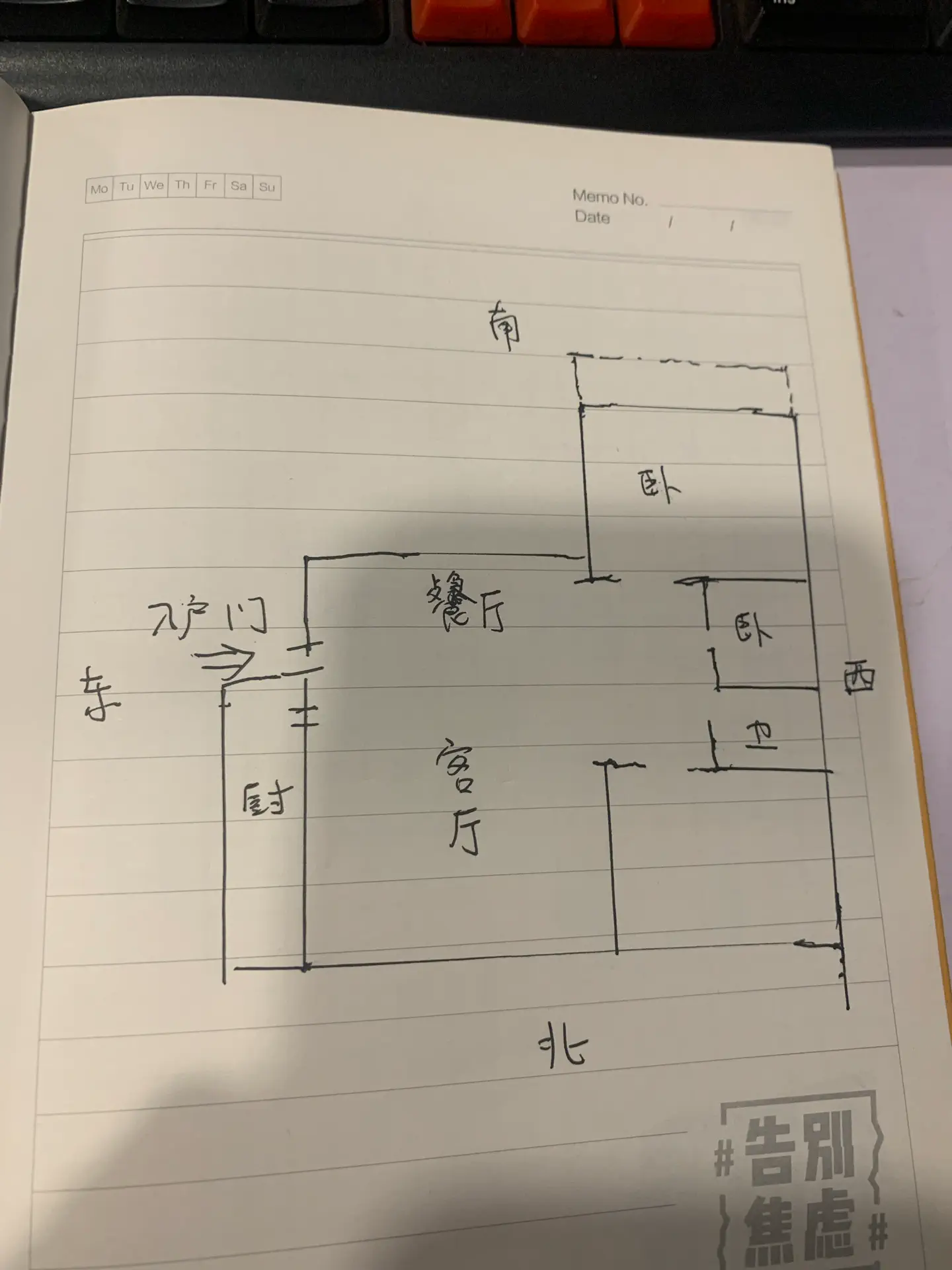 百家乐园东区  3室2厅1卫   1200.00元/月户型图