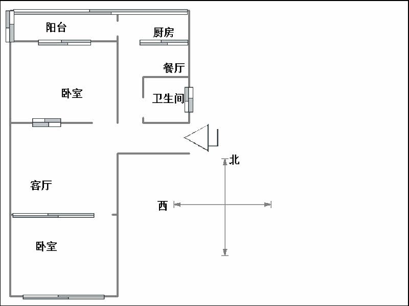 和缘小区(和平路488号食品院)  2室2厅1卫   58.00万室内图