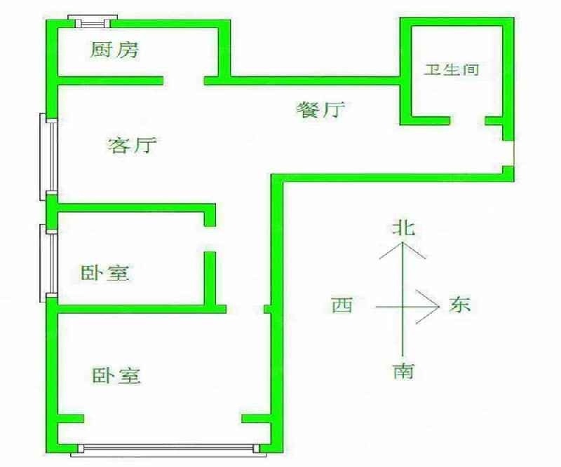 汉成华都东区  2室2厅1卫   95.00万室内图