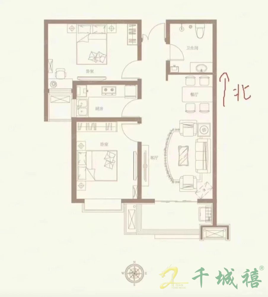 美的时代城  2室2厅1卫   93.00万