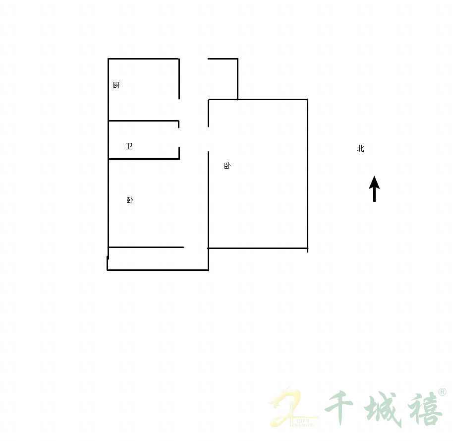 罗城头2号院  2室1厅1卫   33.00万户型图