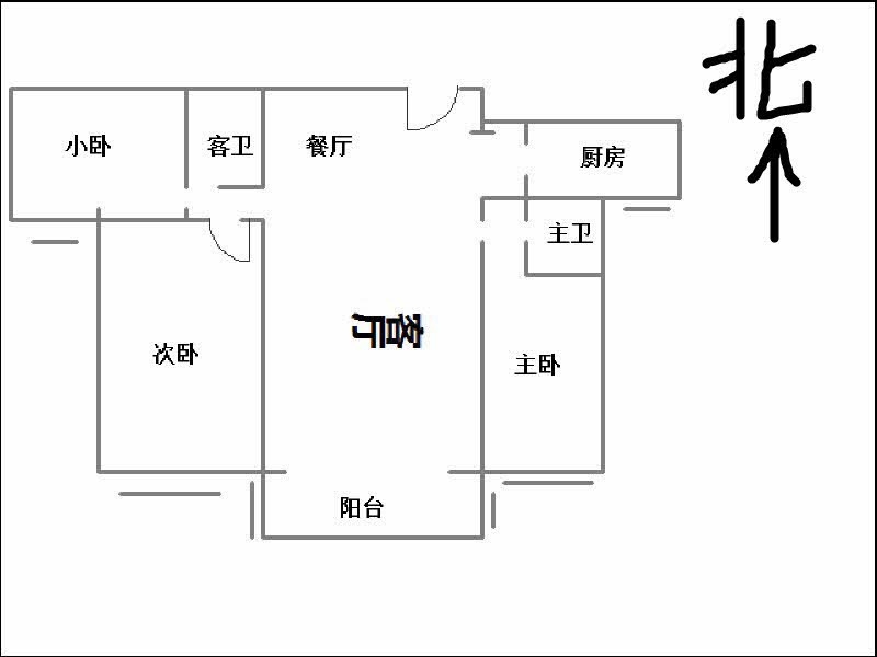 赵都新城景和园  3室2厅2卫   110.00万户型图