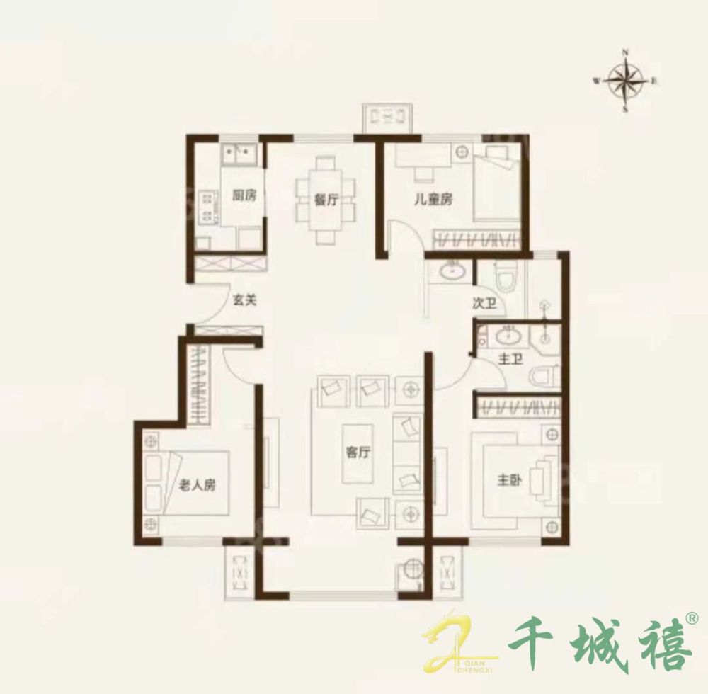 泽信红熙府(二手房)  3室2厅1卫   107.00万