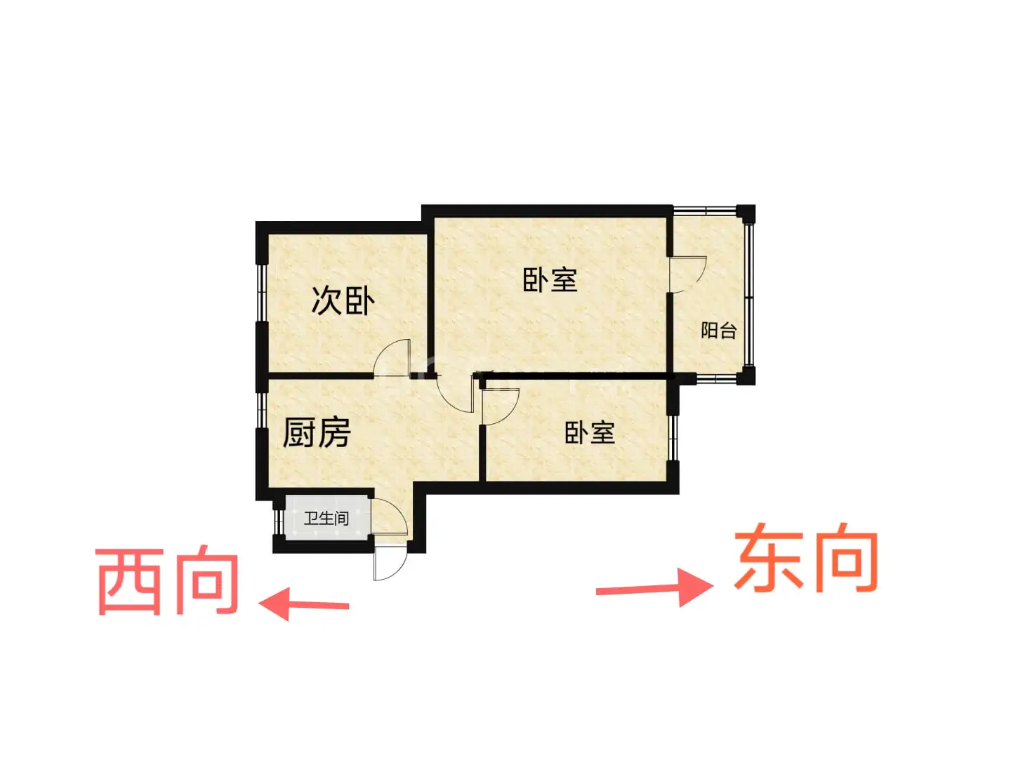 水院北路18号院  3室1厅1卫   55.00万户型图