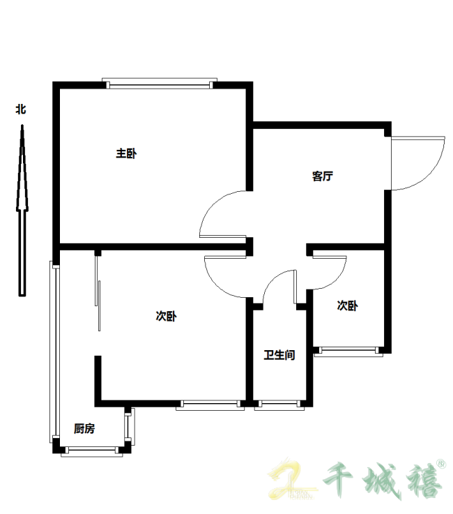 邯钢东路2号院  2室1厅1卫   30.00万户型图