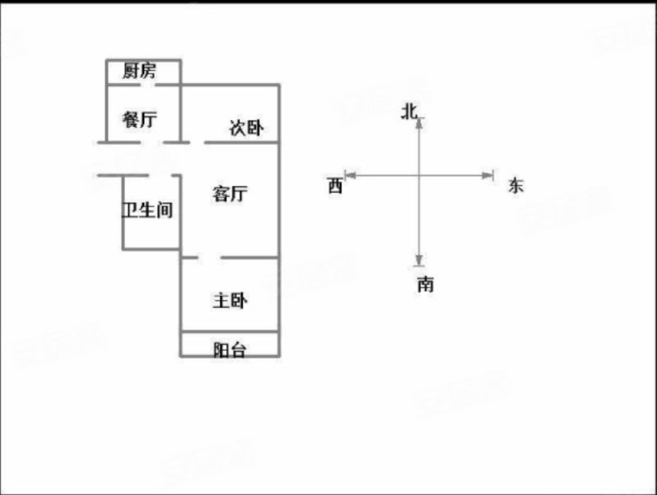 教育局校长楼  2室2厅1卫   1100.00元/月户型图