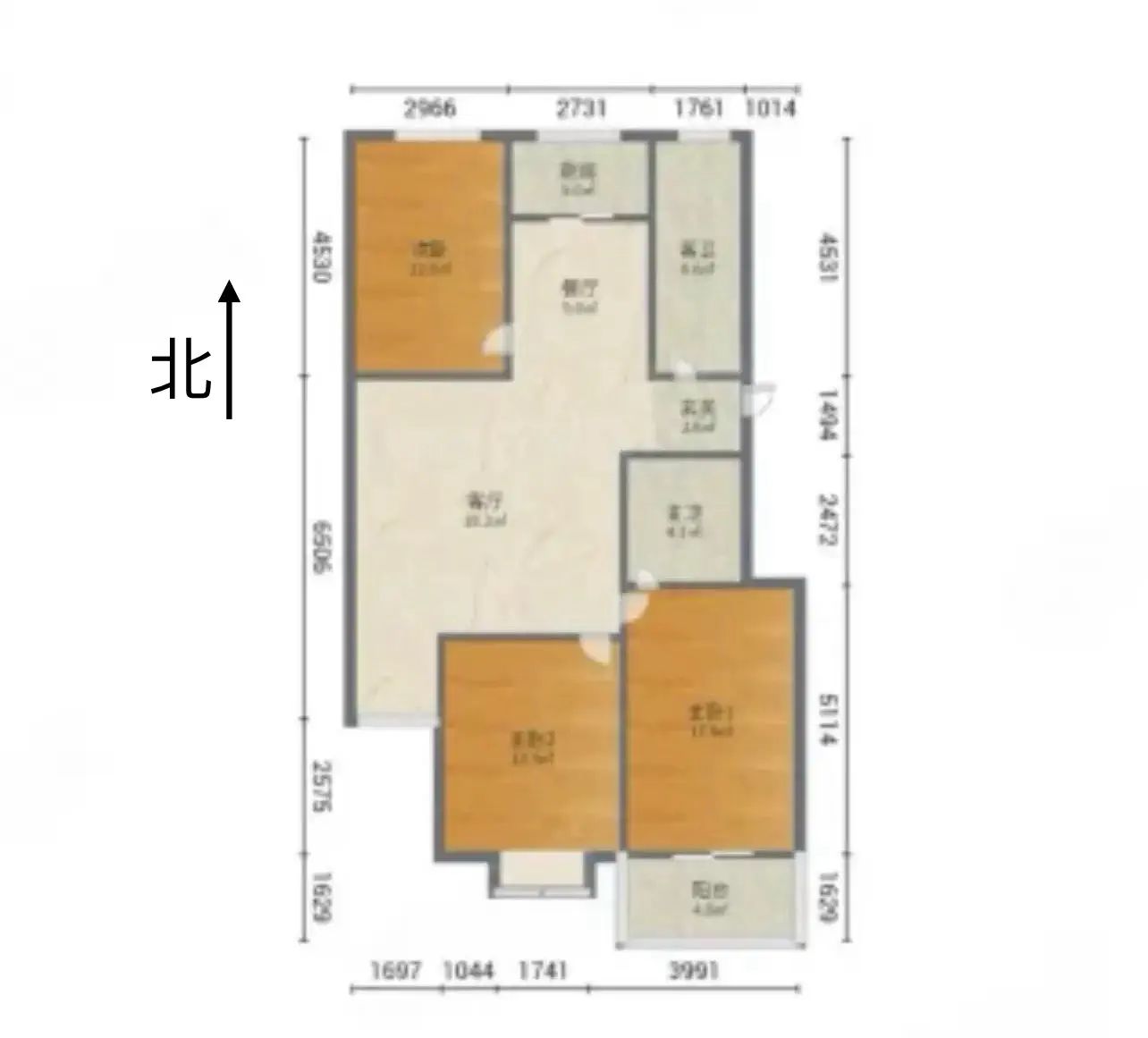 御景苑  3室2厅2卫   96.00万室内图1