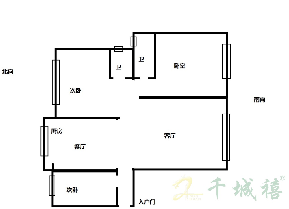 美的城  3室2厅2卫   3400.00元/月室内图