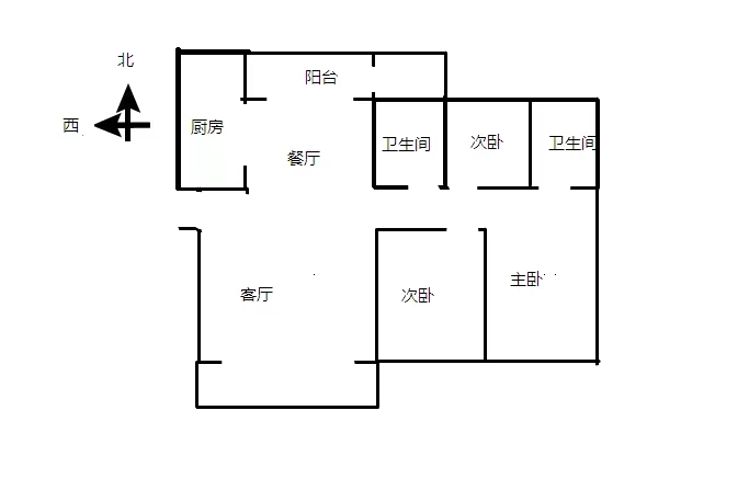 美的城  3室2厅2卫   152.00万户型图