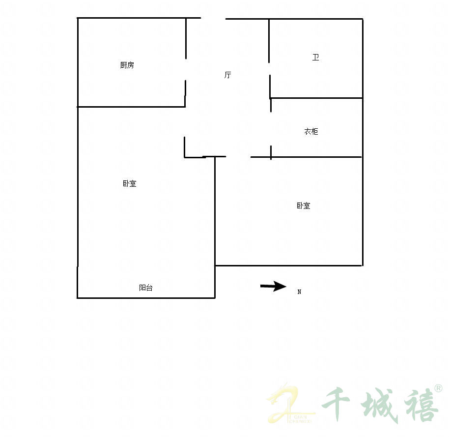 中华南大街13号院  2室1厅1卫   30.00万户型图