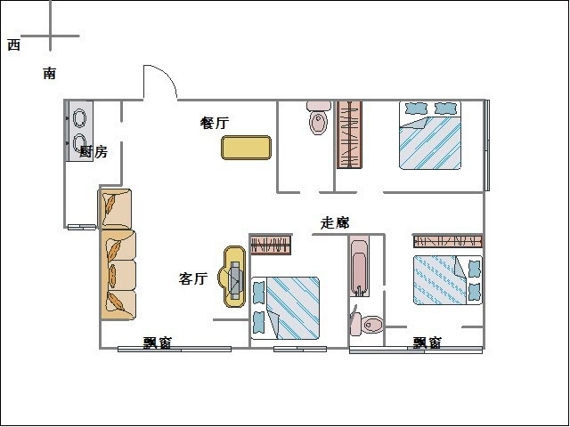 明珠花园D区  3室2厅2卫   155.00万户型图