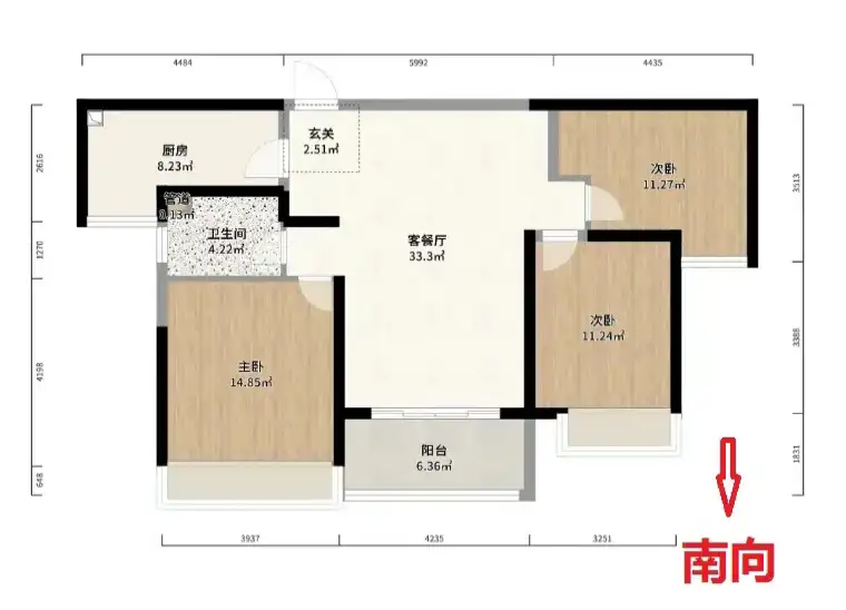 美的时代城  3室2厅1卫   140.00万