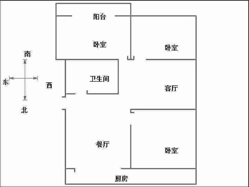 县实验小学家属院  3室2厅1卫   1200.00元/月室内图