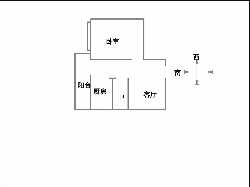 桃园小区  1室1厅1卫   35.00万户型图