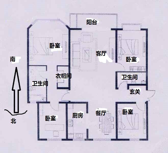 赵都新城郎和园  4室2厅2卫   193.00万户型图