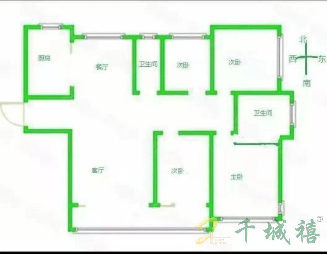 美的城  3室2厅2卫   170.00万室内图