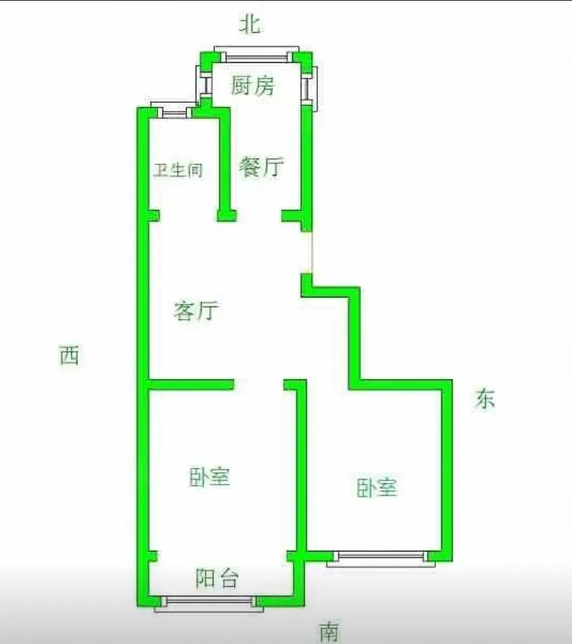 人和小区  2室2厅1卫   120.00万