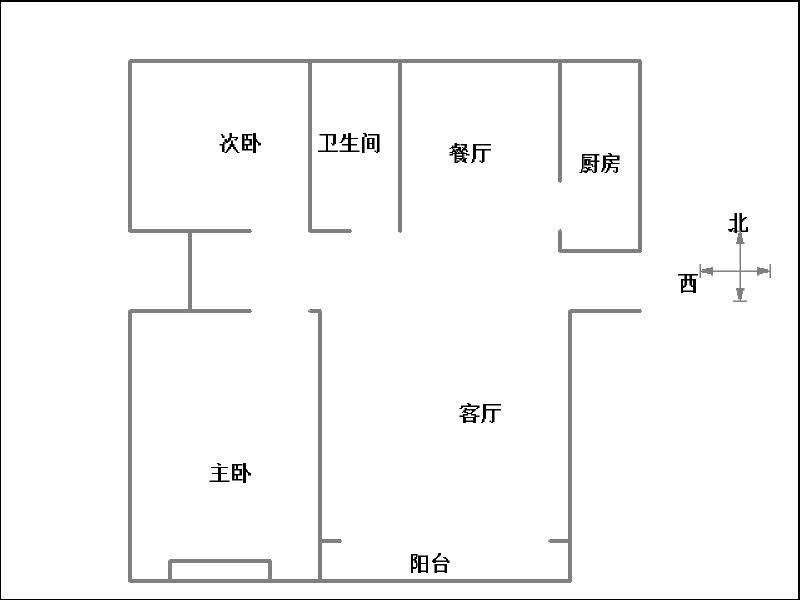 拉德芳斯北区（世嘉名苑2号院）  2室2厅1卫   125.00万户型图