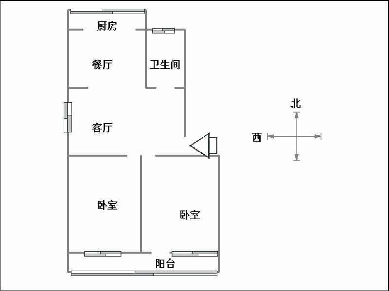 桃园小区  2室2厅1卫   64.00万户型图