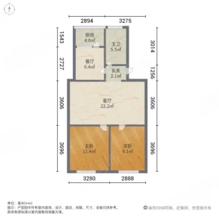 瑞鹏小区  3室2厅1卫   950.00元/月室内图