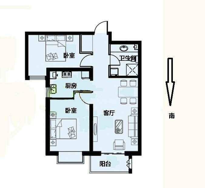 巴黎王府龙门苑.博园  2室2厅1卫   62.00万