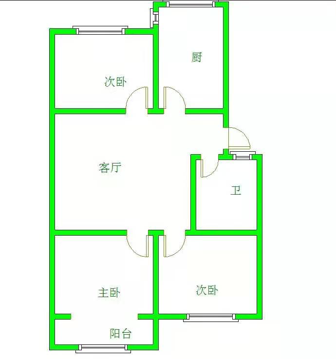 广安小区  3室2厅1卫   75.00万户型图