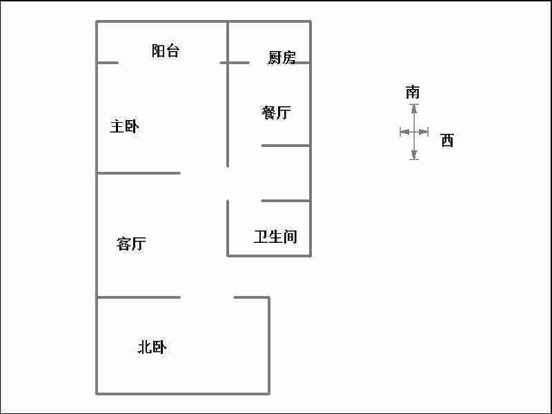 工业学校家属院（和平路490号）  2室2厅1卫   1000.00元/月室内图