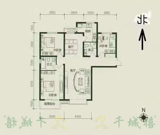 赵都新城利和园  3室2厅2卫   137.00万