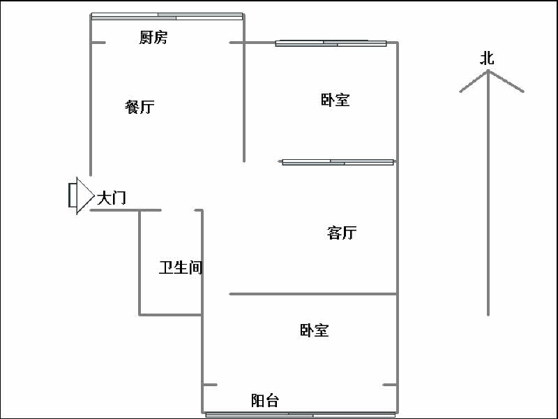 国土局2号院（国土局资源局）  2室1厅1卫   80.00万室内图